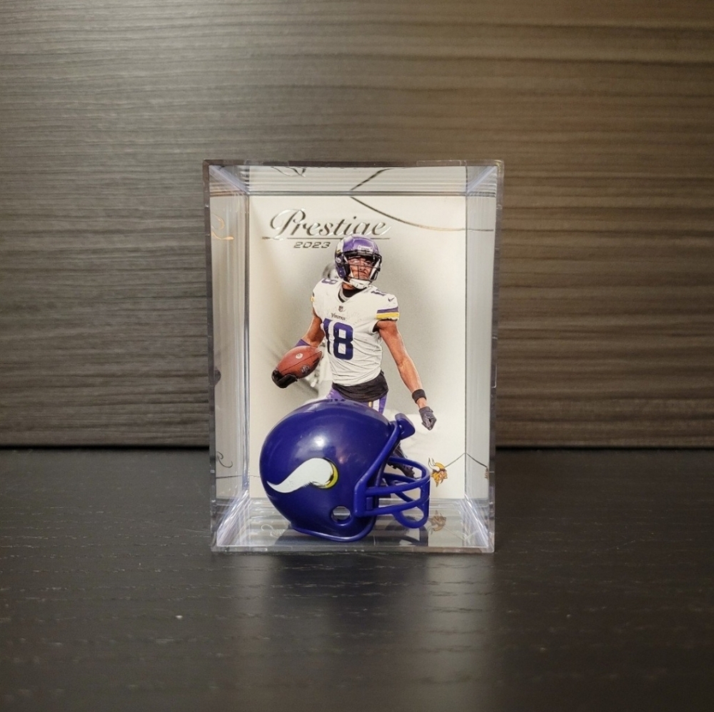 Justin Jefferson Minnesota Vikings Mini Football Helmet Sports Box